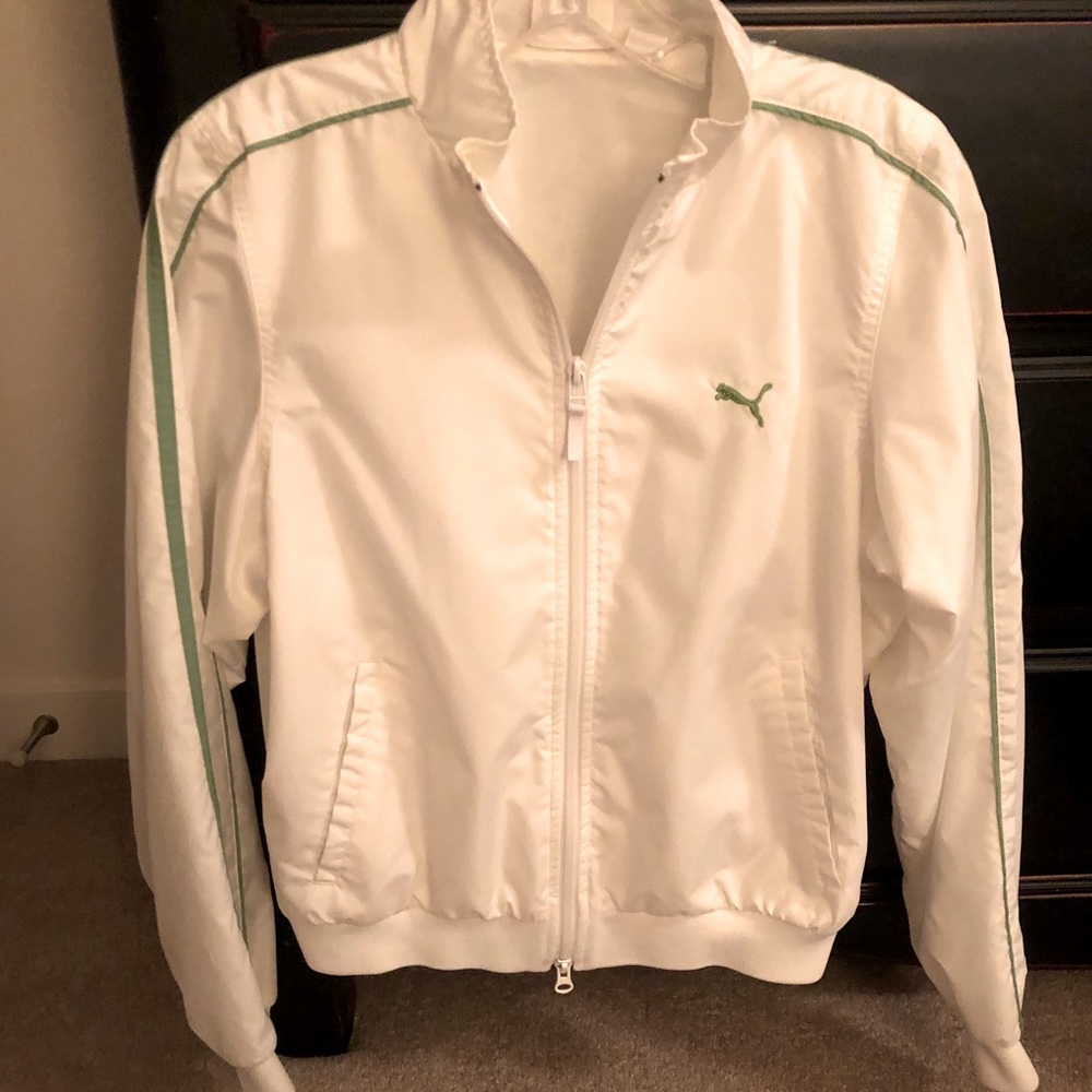 White puma running jacket